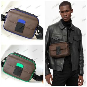 S Lock Messenger Bag: Embossed Monograms, Crossbody Design, Magnetic Closure - Ideal for Men