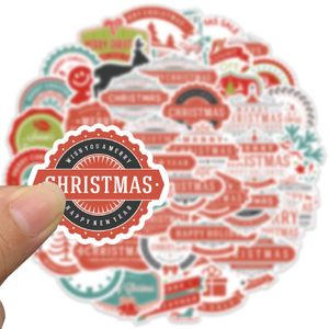 45Pcs Cartoon Christmas Stickers Non-Random For Car Bike Luggage Sticker Laptop Skateboard Motor Water Bottle Snowboard wall Decals Kids Gifts