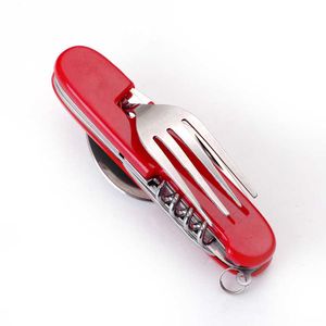 أدوات المائدة التخييم قابلة للطي سكين شوكة ملعقة متعددة الأدوات تفكيك