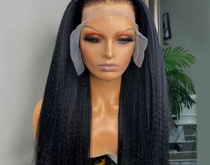 Yaki Kinky كامل الدانتيل البشري شعر مستعار Glueless 360 الجبهة للنساء السود