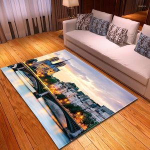 Carpets Europe 3D Byggnad tryckt modern matta för vardagsrummet hem sovrum sovrum filt area matta mjuka studier mattor teppich