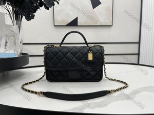 12A All-New Mirror Quality Designer Tofu Messenger Bag Luxurys Small Womens Handle Handbags Real Leather Cowhide Quilted Flap Black Purse Shoulder Gold Chain Box Bag