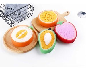 Magic wipe fruit shape thickened microfiber sponge cloth cleaning dish rag scouring pad kitchen accessories