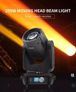 Перемещение головных фонарей Профессионал 295W лучевой светильник Prism Gobo Lens 13r Beaming White DJ Bar Theme Park Ballroom Lights Lights