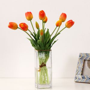 Flores de casamento Touch real Tulip Flower Bouquets para decoração de casamento em casa