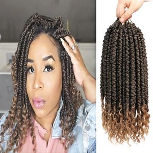 12 Polegada Senegalês Spring Twist Hair 60g/pacote Pontas Soltas Cabelo Sintético Crochê Trança Extensões de Cabelo LS27