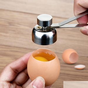 Egg Tools Kitchen Tools New Practical Metal Egg Scissors Topper Cutter Shell Opener Stainless Steel Boiled Eggs Open Creative Drop De Dhphf