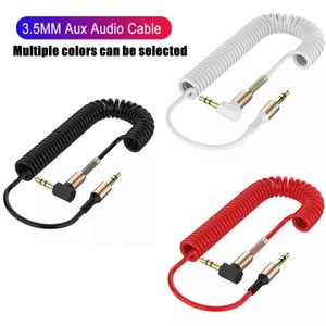 Audio Cables spring 1M Braided aux cord cable 3poles 3.5MM Male to Male Headphone jack Auxiliary line for iphone Samsung