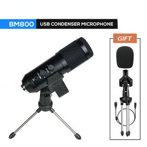 Professionell BM800 USB -mikrofonkondensor Microphono för PC Computer Laptop Recording Studio Singing Gaming Streaming Karaoke