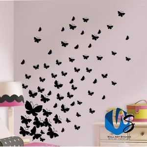 Wall Stickers 43Pcs Various Size Butterfly Animal Sticker Cartoon Jungle Bird Pet Decal Bedroom Kids Room Decor