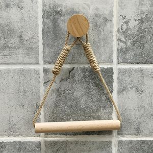 Toalettpappershållare vägg hänger träthanddukshållare sovrum triangel rack badrum decir hampa s 221007