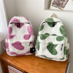 Backpack Heart Plush Cartoon Girl Backpacks Cute Fashion Fur Children Schoolbag Kids Gift Book Bag