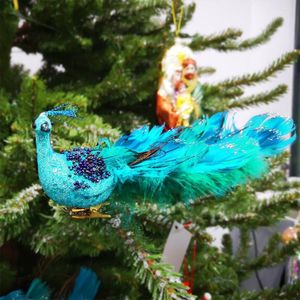 Decorazioni natalizie finte decorazioni di pavone creatività di Natale accessori fatti a mano per la camera da letto decorazione regalo dell'anno
