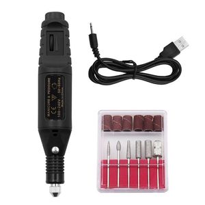 Nagelkonstutrustning Electric Grinder Mini Drill USB uppladdningsbar pennslipverktyg Power för naglar 221007