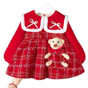 Mädchen Kleider Winter Frühling Herbst Neue Prinzessin kleid 2 stück für Kinder Kleidung Baby Mädchen Kleid Fleece