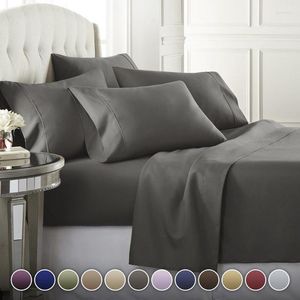 Sängkläder sätter 49nordiskt lakan Set Luxury Double Linen Cover Bed Bead Flat Fanted Sheets and Pudowcase 4st Bedlak