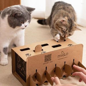 Cat Toys Carton Interactive Mole Mice Game Toy DIY -Up Puzzle Exercice Training Scratch Pet Suppliescatcat