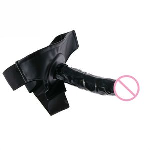 Tecido vibrador Black Realistic Strap-on Dildo para iniciantes silicone à prova d'água aproveita os brinquedos sexuais de jogos adultos para adultos Casais de mulher roupas pj6r