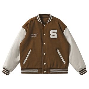 남성용 재킷 가을과 겨울 라운드 목 느슨한 두꺼운 야구 유니폼 유능한 유행 남자 고품질 의류 5xl 221007