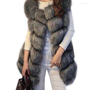 Pur 2022 Casaco de colete de alta qualidade Luxo Faux Warm Mulhers Colets Winter moda Furs Coats Jaqueta Gilet Veste 4xl