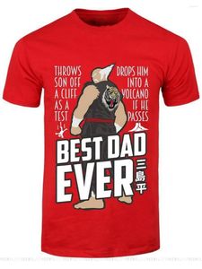 Herren T-Shirts T-Shirt Heihachi Mishima Dad Ever Red Baumwolle T-Shirt Trendy Streetwear