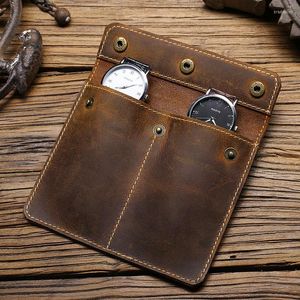 Caixas de relógio Higt Quality metal fivela homem bolsa bolsa genuína caixa de pulseira de armazenamento de pulsação jóias portáteis de viagem
