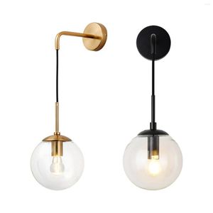 Wall Lamp Nordic Glass Ball Mounted Light For Bedroom Beside Hallway
