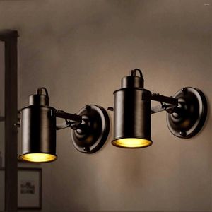 Lâmpada de parede American Village Vintage Sconce E27 Luz de varanda LED Light for Cafe Clothes Store Restaurant Iluminação interna