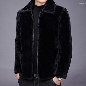 Мужские куртки роскошные черные слоя мужские зимняя куртка мягкий теплый муж плюшевый пушистый большой размер средних лет пожилые люди