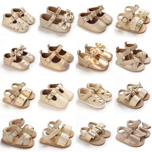 Första Walkers Baby Walking Shoes Golden Gold Princess Bekväm mjuk Soled Non Slip Pre 221007