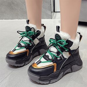 Stivali Lucyever Lambswool Chunky Platform Ankle Donna Inverno Spessore caldo High Top Sneakers Donna Suola Lace Up Short 221007