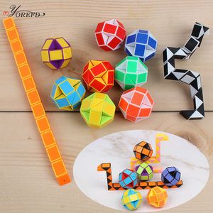 Party Games Crafts 5Pcs Folding Magic Snake Ruler Puzzle Antistress Cube Educational Toy for Kids Birthday Party Favors Goodie Bags School Reward T221008