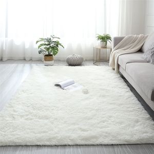 Carpet Plush Carpet Suitable For Living Room White Soft Fluffy Carpets Bedroom Bathroom Nonslip Thicken Floor Mat Teen Room Decoration 221008