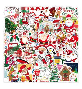 Desenho animado de 50pcs-pacote Santa Stanta Feliz Natal adesivo de vinil laptops à prova d'água Scrapbooking de guitarra de garrafa de guitarra de garrafa de guitarra de guitarr