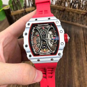 AA Watches Wristwatch Richa Milles Designer Kolfiber Hollowed Out Men's Automatic Mechanical Watch White T VB3D MJW9