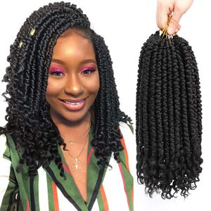 12 inç Senegal Bahar Twist Tığ örgüleri saç saplı kıvırcık uçlar sentetik saç uzantısı kadın için 12root/pcs ls27