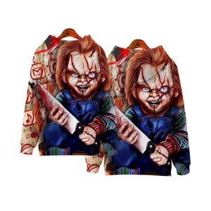 Herrtr￶jor tr￶jor h￶st/vinter ny 3d hallowmas tryck europeiska och amerikanska l￶s pullover 026