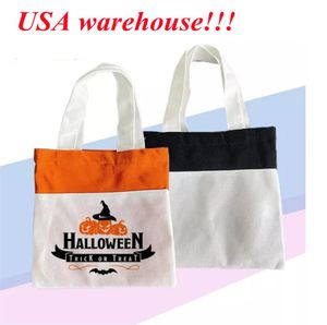 Sublimazione del magazzino locale Blank Halloween Candy Bag Christmas Babbo Sacks Mix Color Gift Bag riutilizzabile personalizzato
