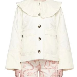 Piumino da donna Parka da donna con colletto alla Peter Pan grande Cappotto invernale Lady Fashion Capispalla trapuntato con volant Giacca corta monopetto Top 221007