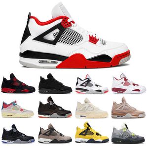 M￤n kvinnor basketskor 4 4s eld r￶d svart katt toro bravo jumpman sport sneakers mens tr￤nare j jorda jordon