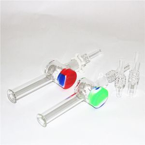 hookahs Glass Nectar Glass Pipes Hand Painting top Quartz Tip Concentrate Dab Straw for water Bong