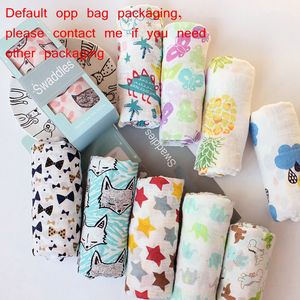 115X115 CM Musselin Decke Baumwolle Baby Swaddle Weiche Neugeborenen Decke Bad Handtuch Gaze Infant Kinder Wrap Schlafsack Kinderwagen Abdeckung WLL1711