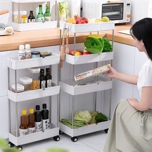 Colanders Strainers Upgrade thicker material Multilayer Storage Cart Rolling Wheels Kitchen Bathroom Organizer Household Rack Mobile Shelf 221008