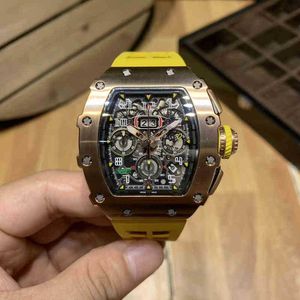 Watch Designer Luxury Mens Mechanics Es Richa Milles Wristwatch Business Personalized Multicantal Timing Men's Automical Tape Sym11