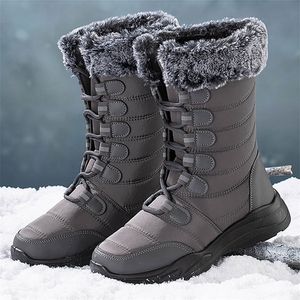 Boots Women 2022 Winter for Super Whare Snow Laceup Flat Bothine Femme Shoes Fuckury Footwear 221007