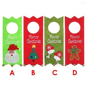 Decorações de Natal Decoração 3D Loja criativa Porta pendurada pendente Feel pano desenho animado árvore Papai Noel Bell Stickers