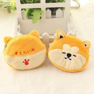 Storage Bags 1Pcs Mini Cute Japanese Akita Dog Plush Pocket Purse Cartoon Fashion Home Small Change Organization Tools