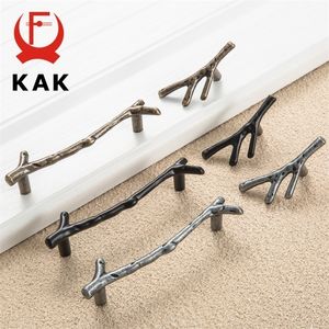 10-Pack KAK Tree Branch Style Cabinet Handles, Zinc Alloy Kitchen Drawer Pulls, 96mm/128mm, Black/Silver/Bronze