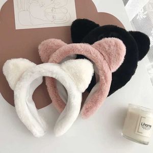 Headbands Hair band female wash face cat ears headband net red simple cute girl heart wide-brimmed plush hair band hairpin head jewelry T221007