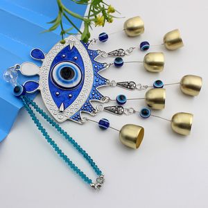 S3245 Acessórios de moda Jóias esmalte de jóias Evil Eye Turkish Style Bell Car Pingente Blue Eyes Bronze Sinos de Bronze Pingentes